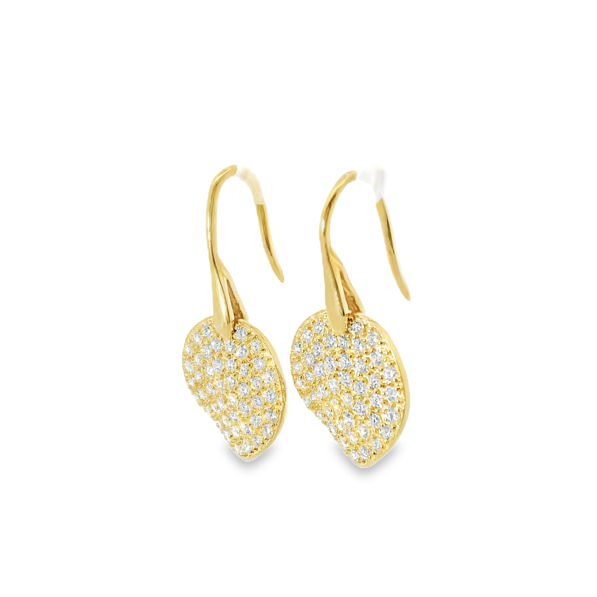 1.97 CT Diamond Chip Hoop Top Earrings 14K Gold