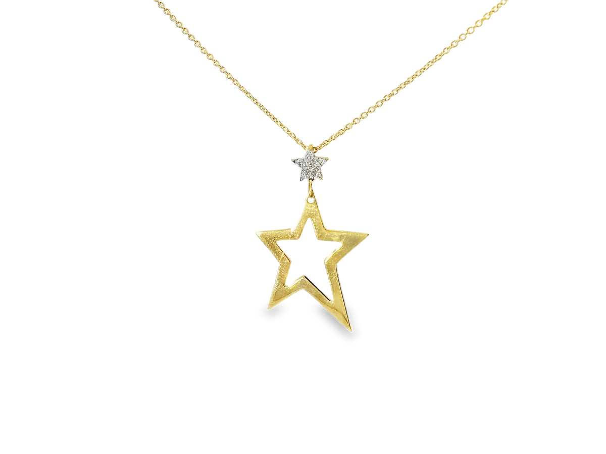 0.05ct diamond star pendant in 14k yellow gold – Niara