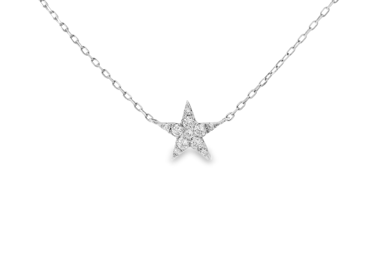 0.05ct diamond flower pendant in 18k white gold – Niara