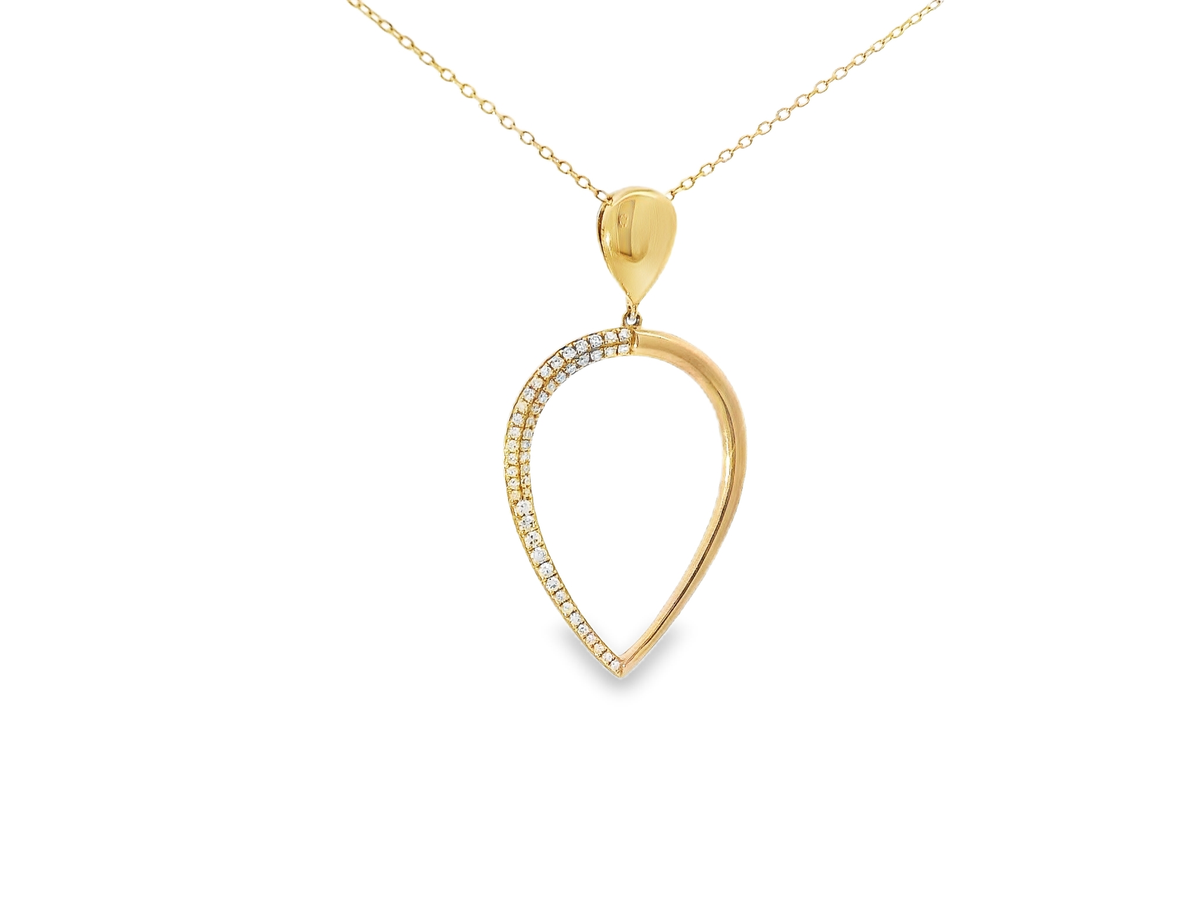 0.16ct diamond teardrop pendant in 14k yellow gold – Niara