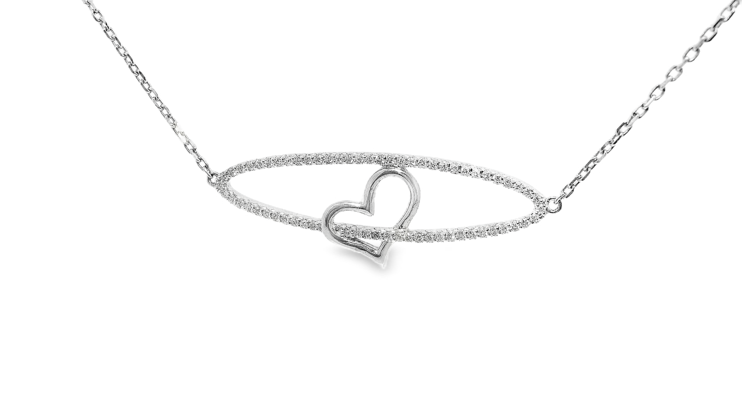 0.54ct diamond heart pendant in 14k white gold – Niara