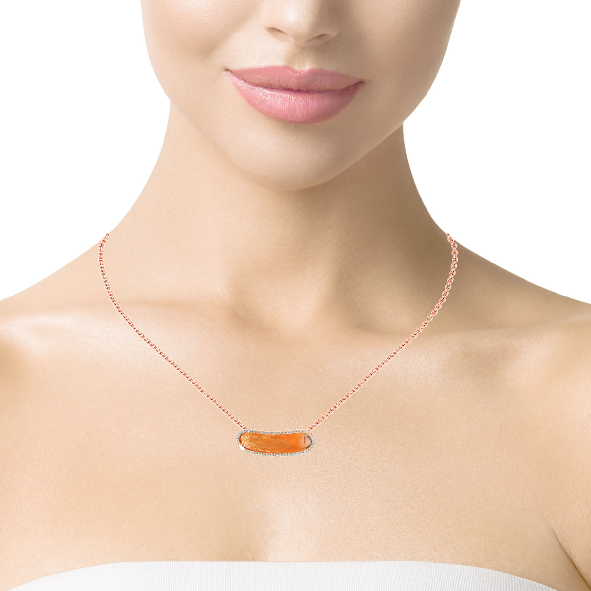 0.45ct diamond pendant in 18k rose gold – Niara