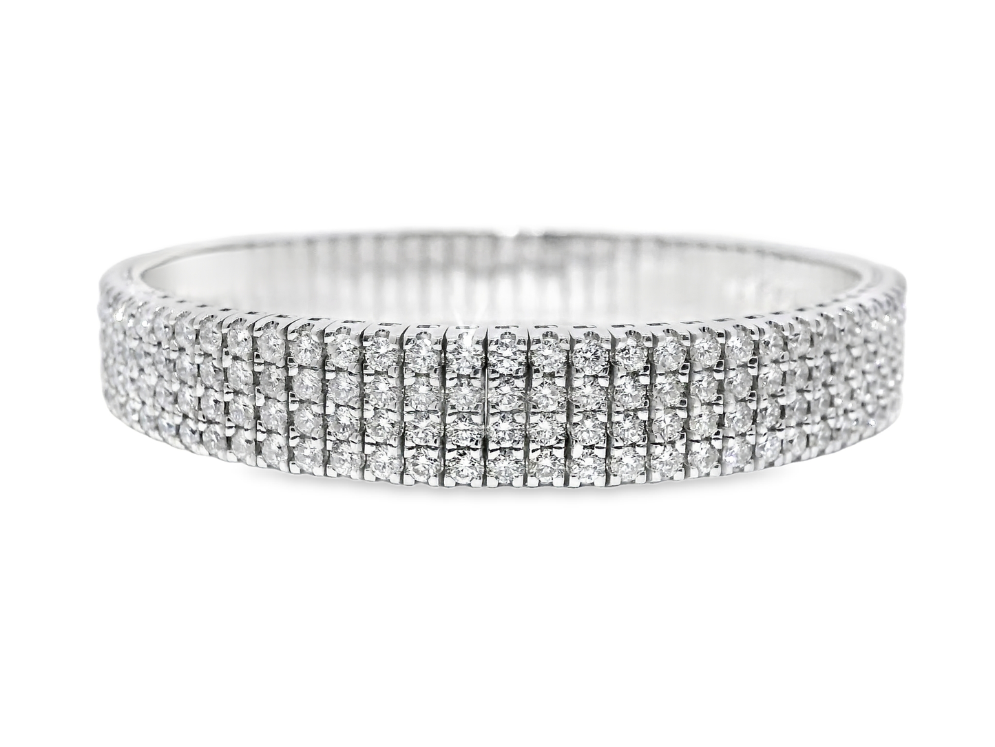 8.51 CT Diamond Bangle 18k White Gold