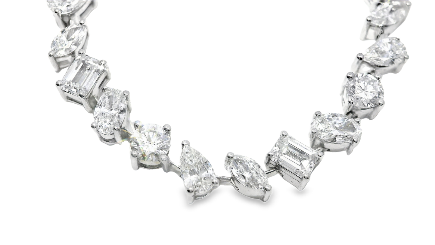 17.06CT Lab Diamond Necklace 14k White Gold