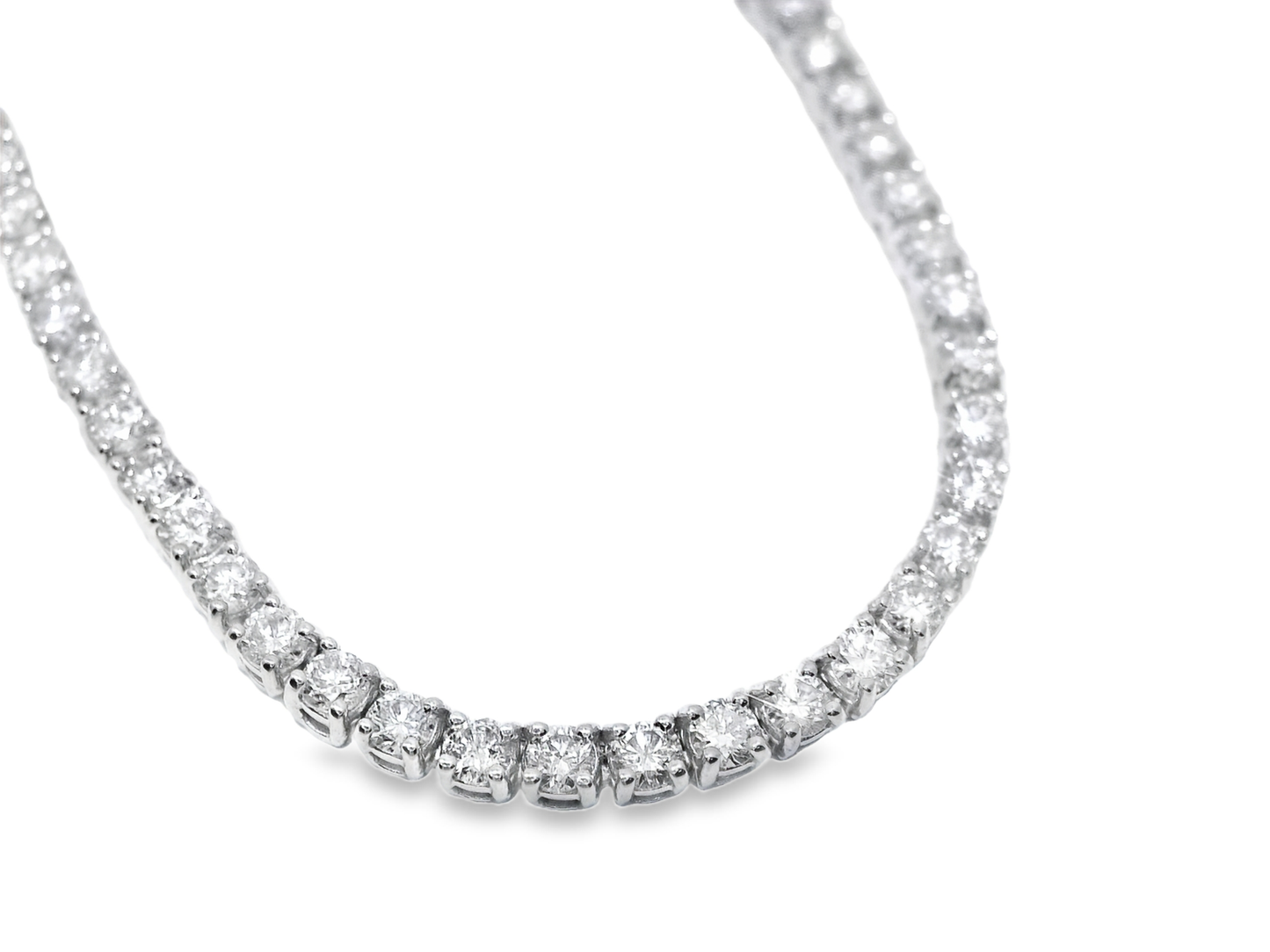 4.65CT Diamond Necklace 14k White Gold
