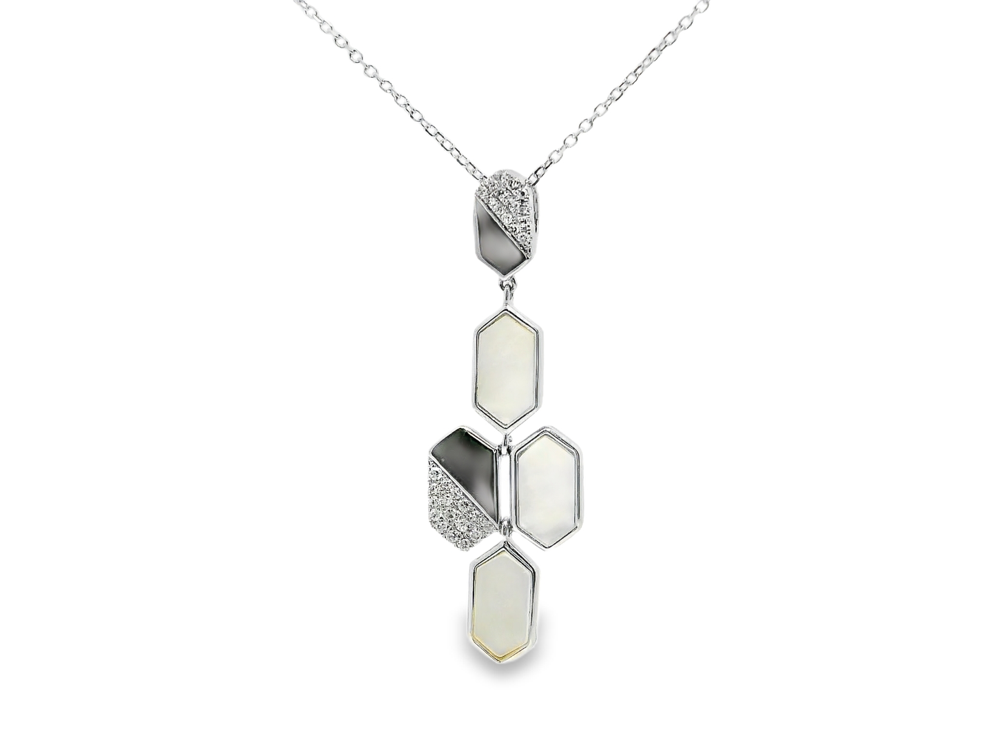 1.57CT Diamond Pendant 14k White Gold