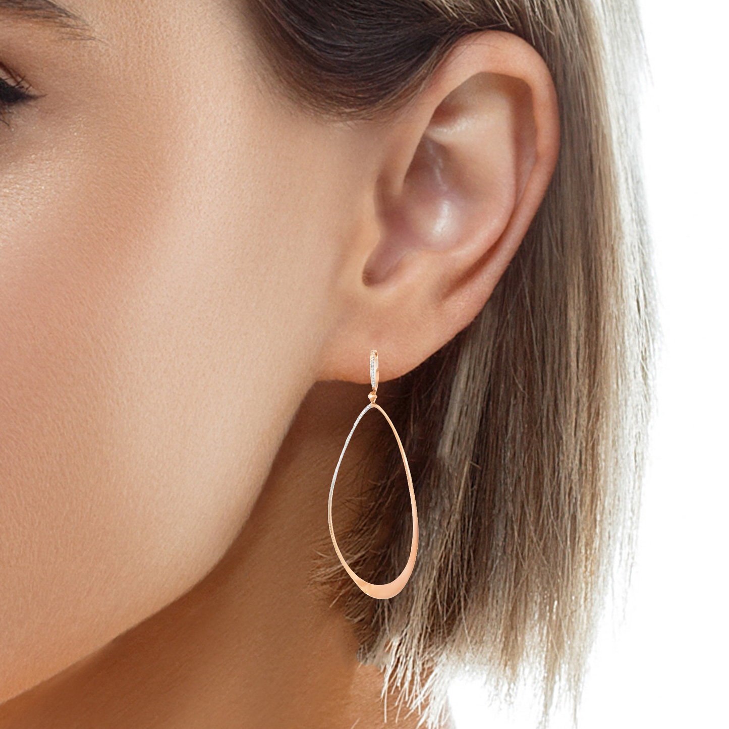 1.27CT Diamond Earring 14k Rose Gold