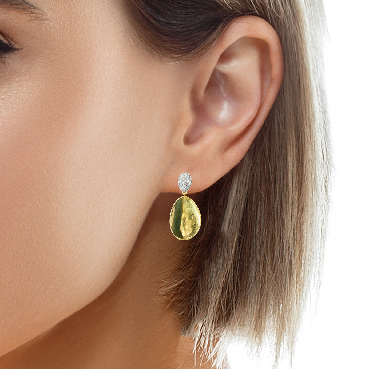 0.19CT Diamond 14k Yellow Gold Earring