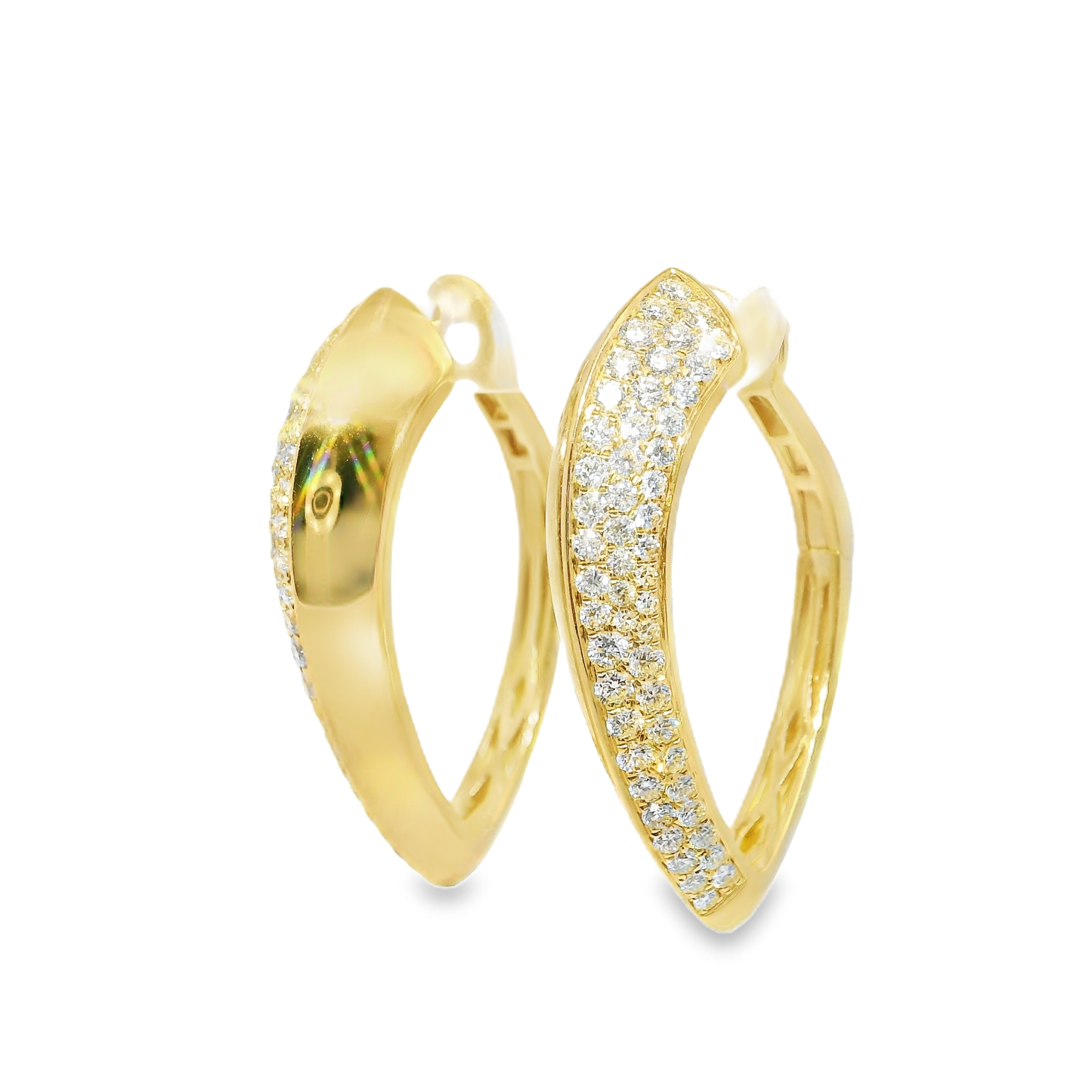 1.73CT Diamond 14k Yellow Gold Earring