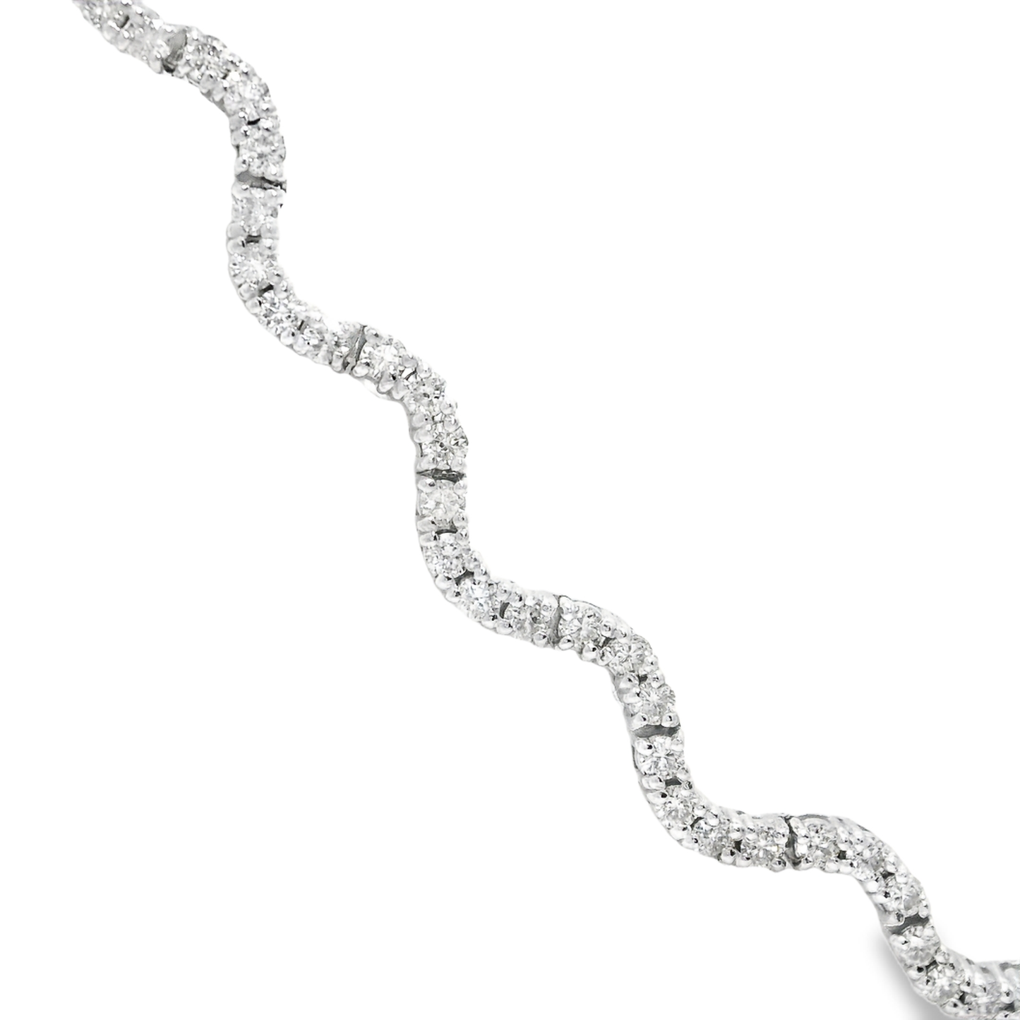 5.00CT Diamond Wavy Tennis Necklace 14k White Gold