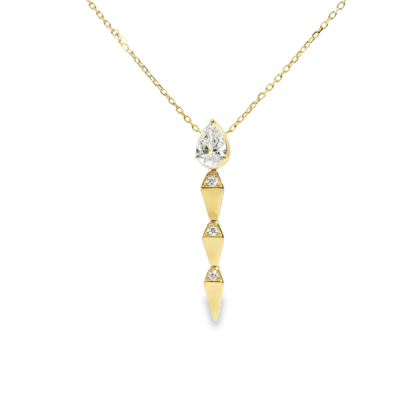 0.90ct Lab Diamond Pendant 14k Yellow Gold