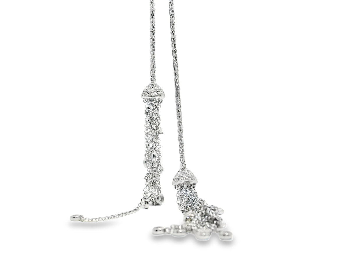 0.76CT Diamond and 1.53CT Multi Sapphire Pendant 14K White Gold