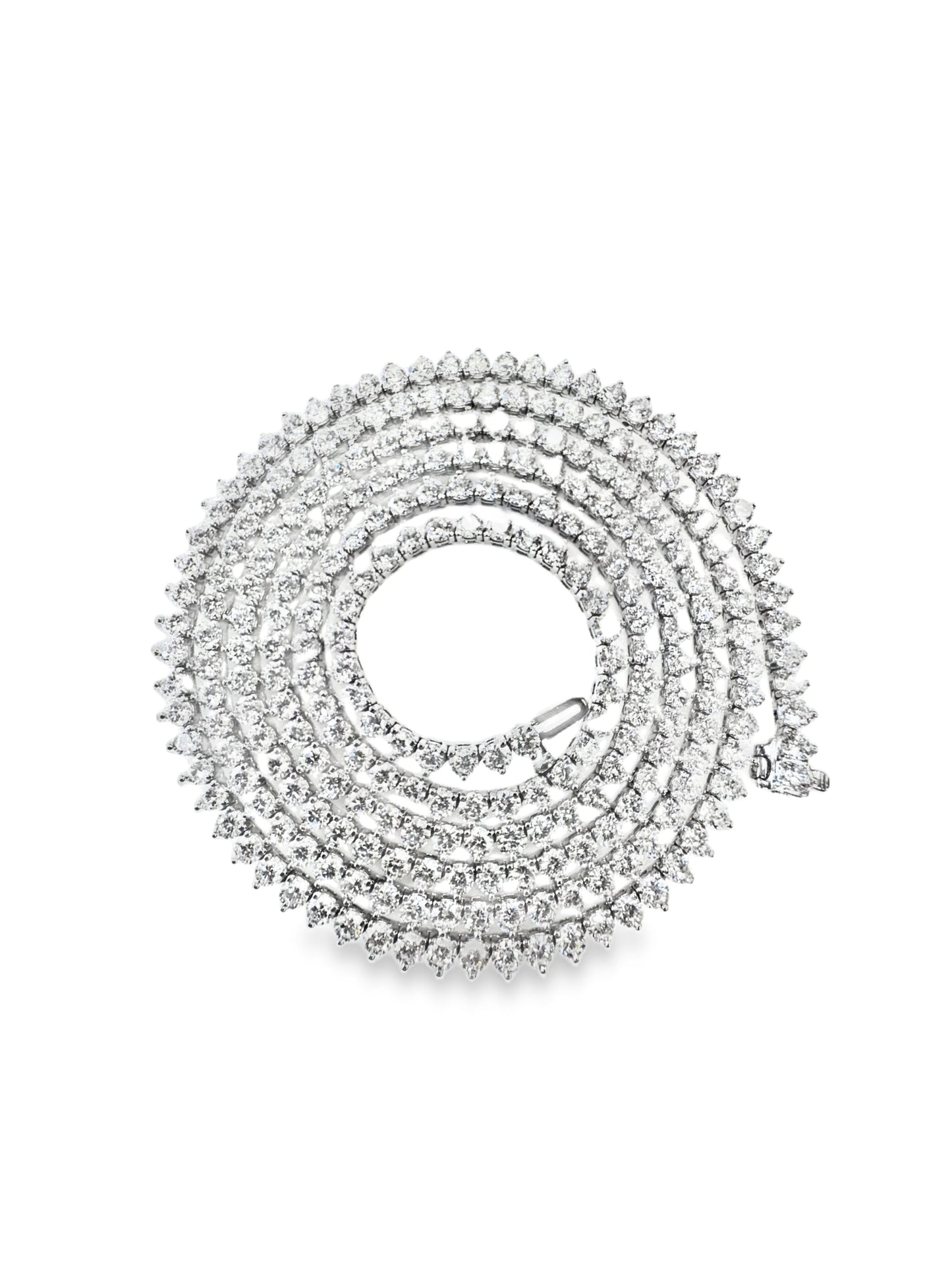 30.98CT Lab Diamond Necklace 14k White Gold