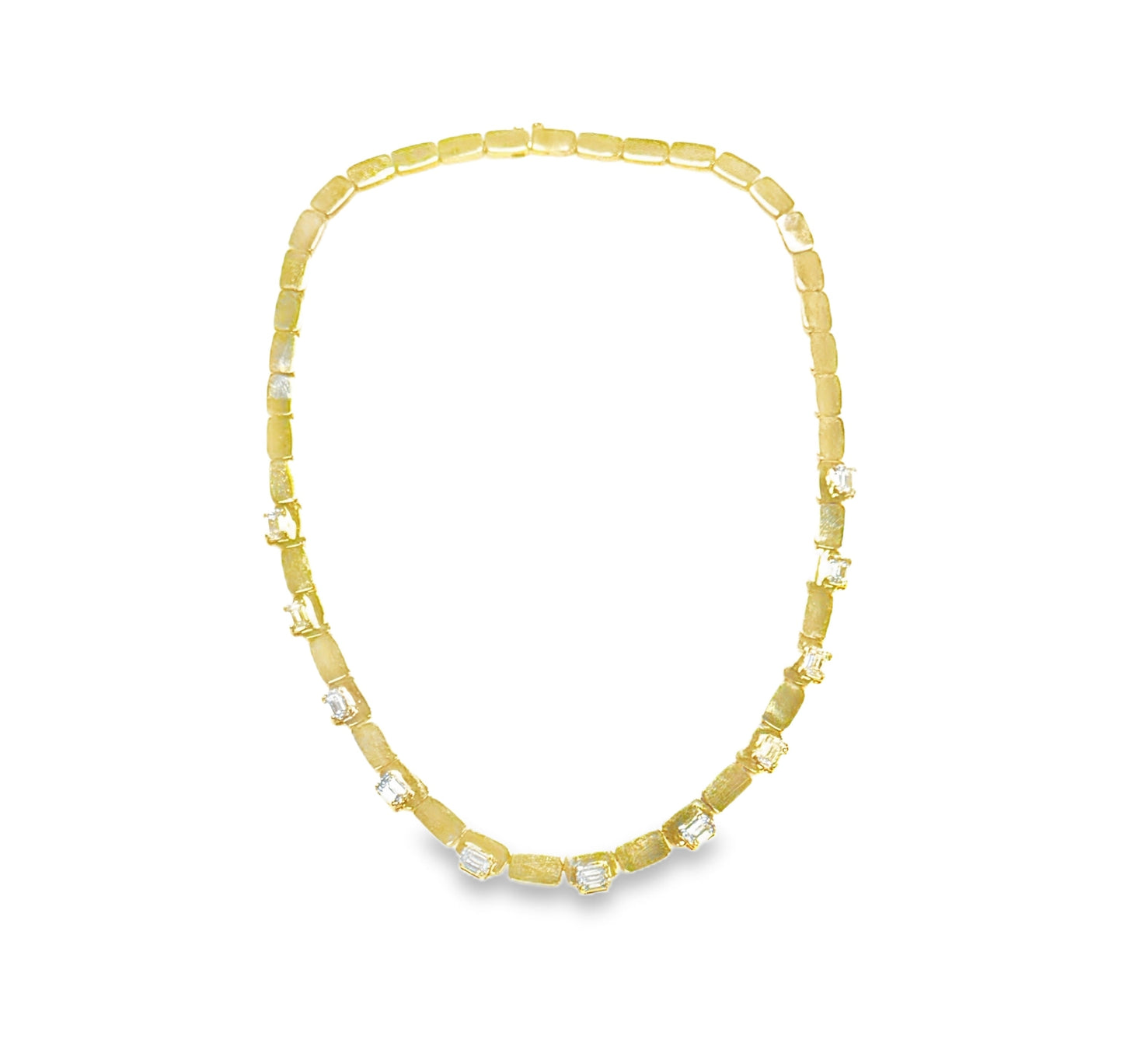 5.66CT Lab Diamond Necklace 14k Yellow Gold