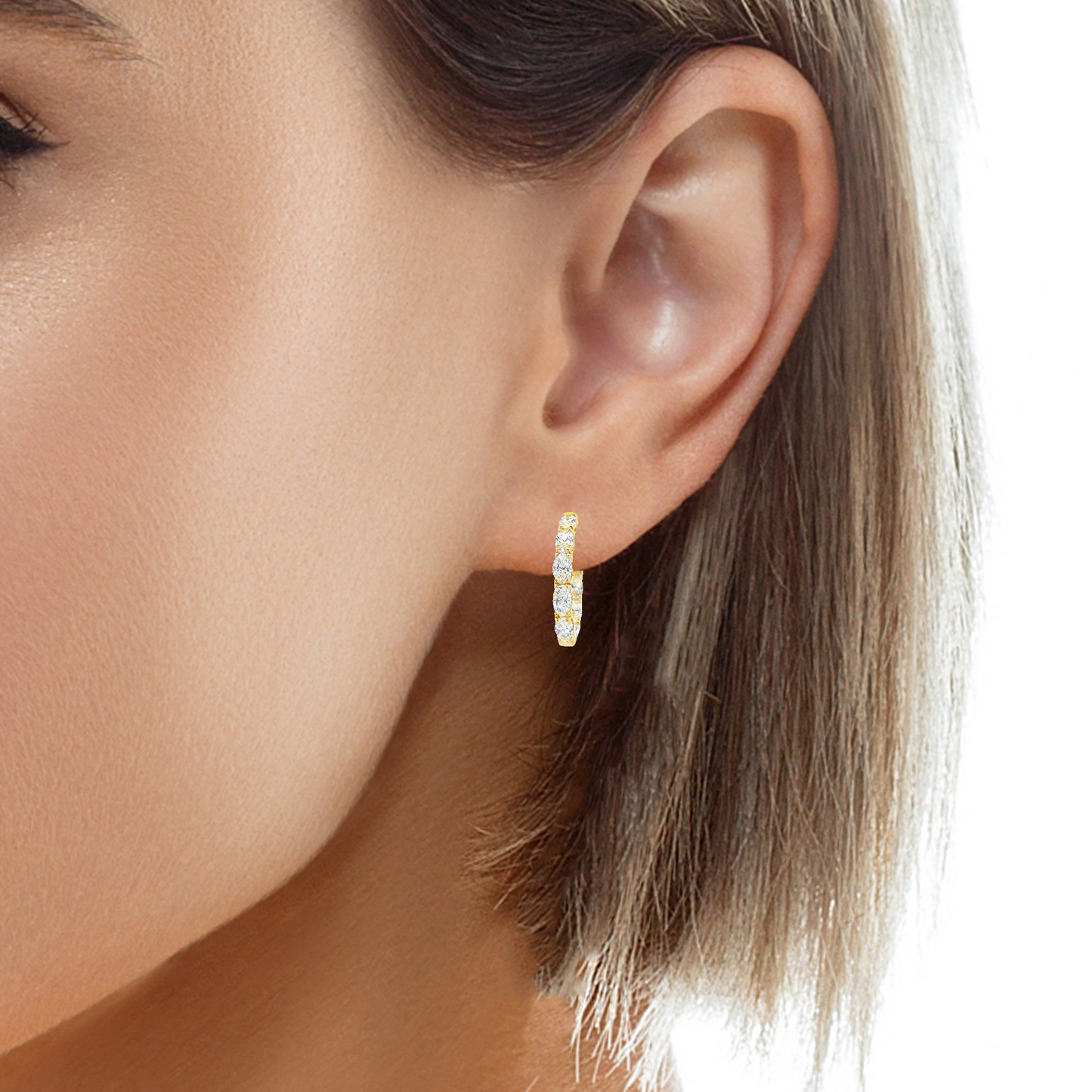 3.20CT Lab Diamond Earring 14k Yellow Gold