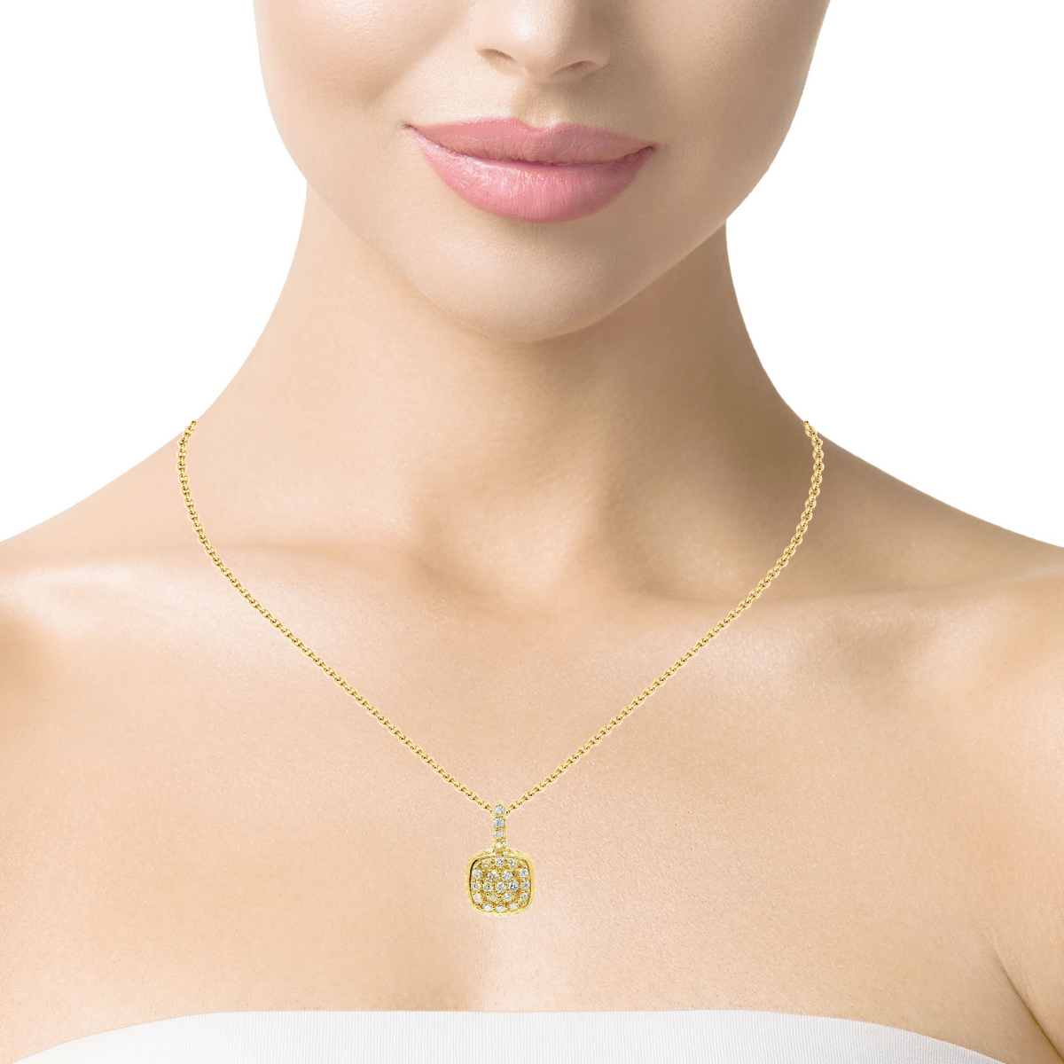 0.42ct diamond pendant in 14k yellow gold – Niara