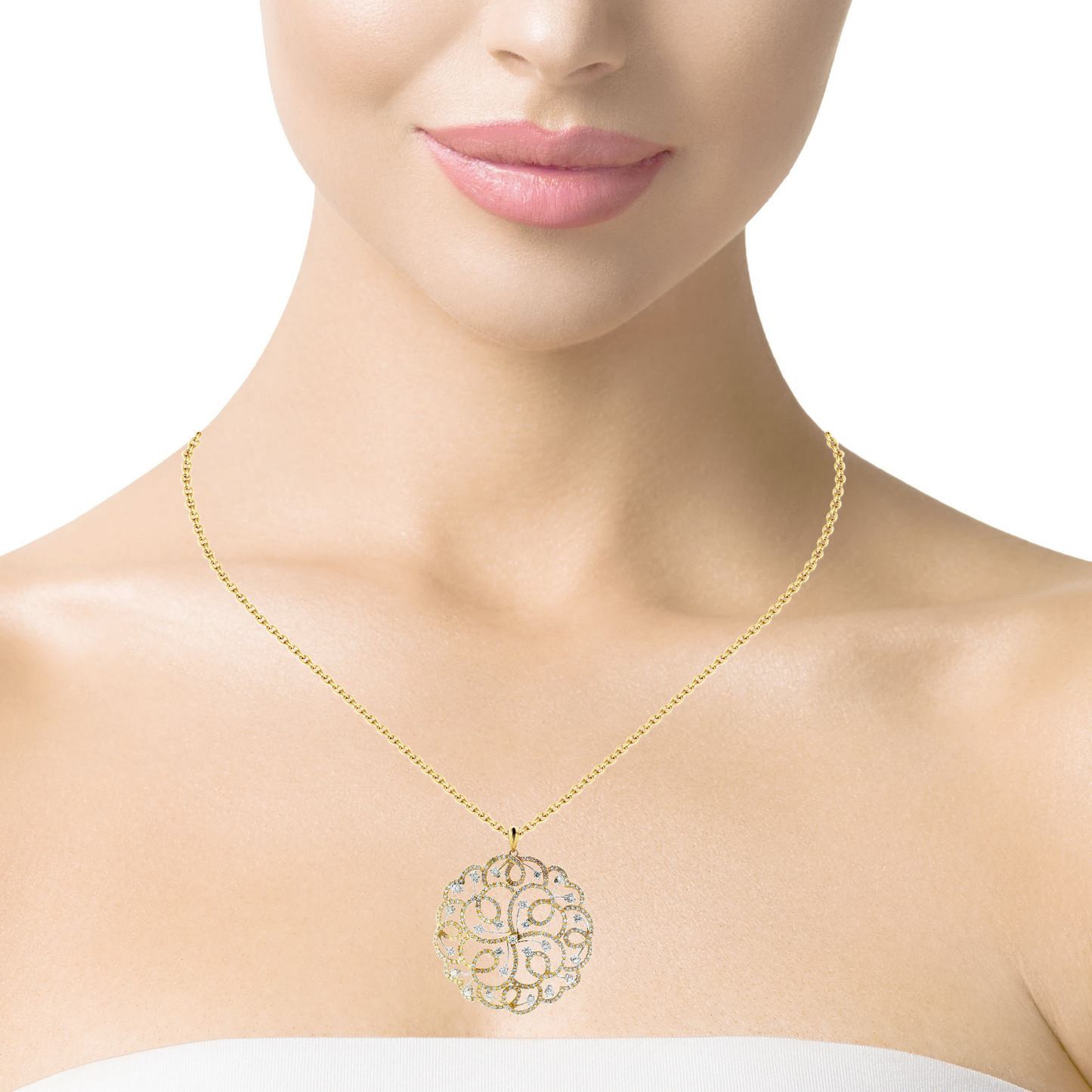 4.35CT Diamond Pendant 14k Rose Gold