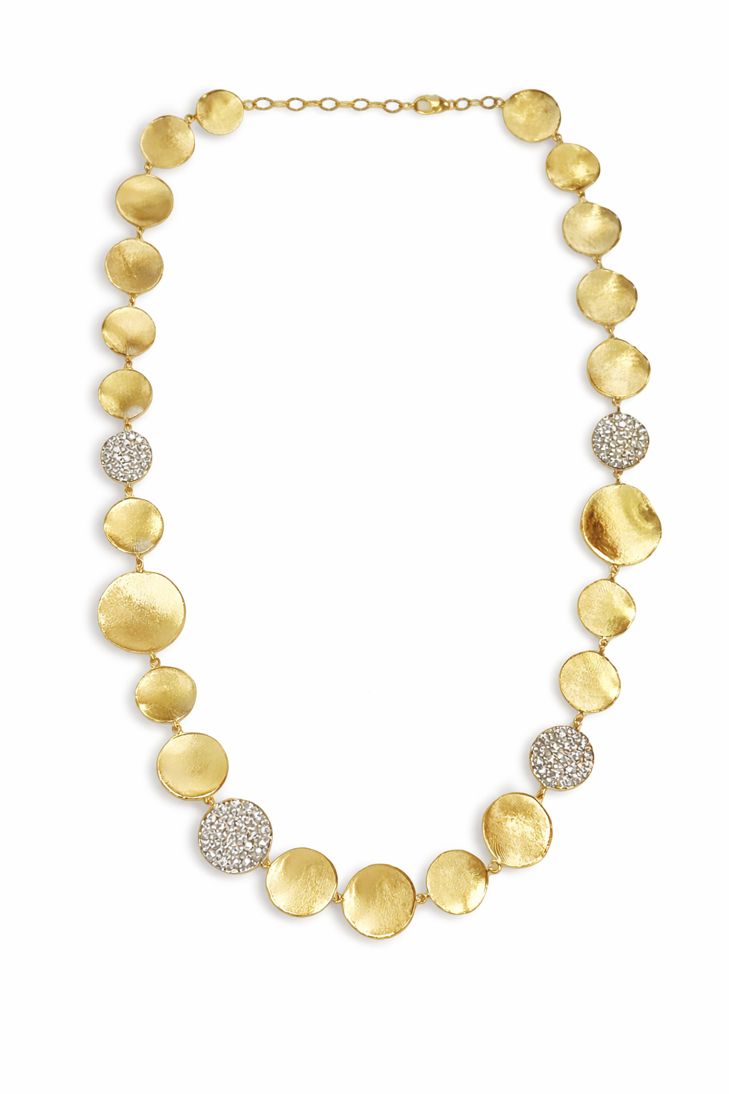 1.65CT Diamond Disc Fashion Necklace 14k Yellow Gold