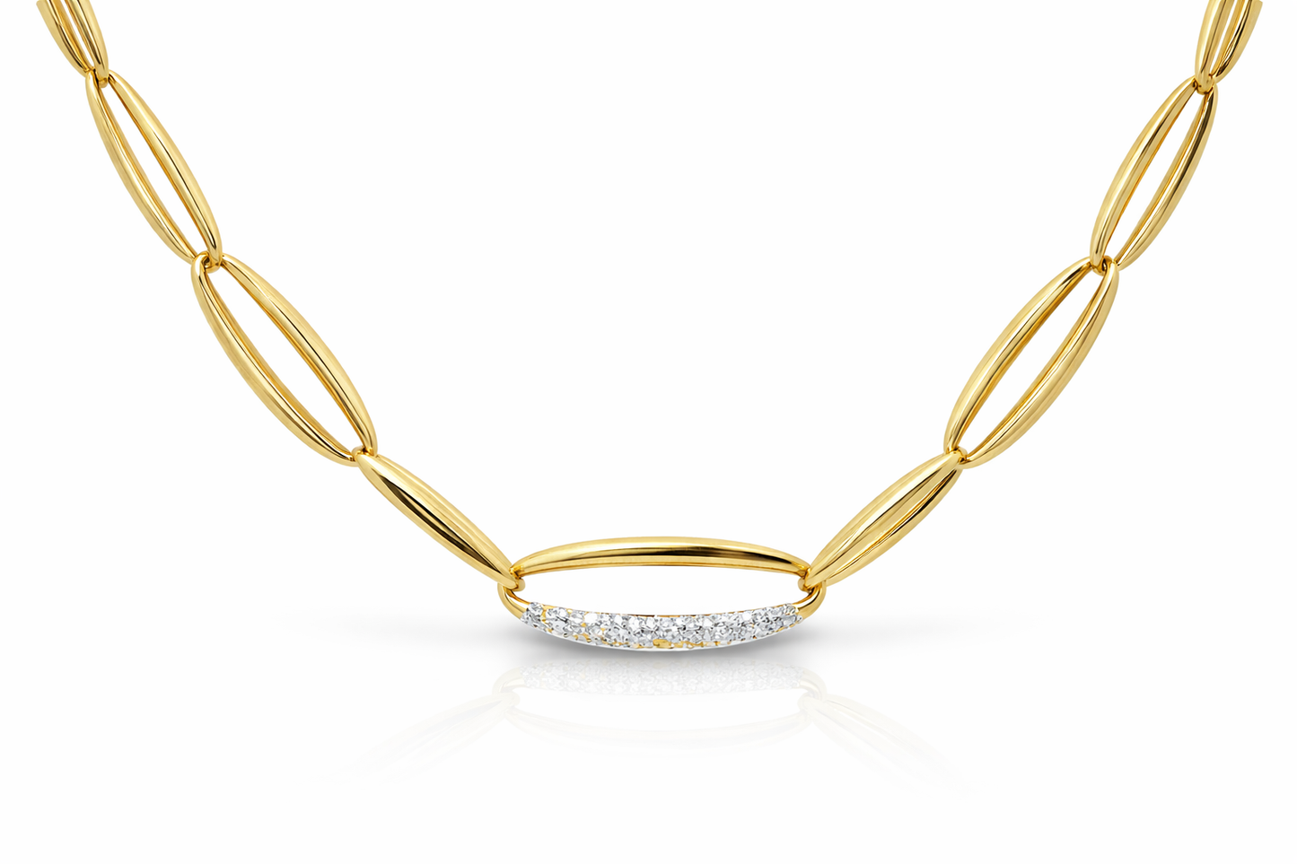 1.03CT Diamond 14k Yellow Gold Necklace