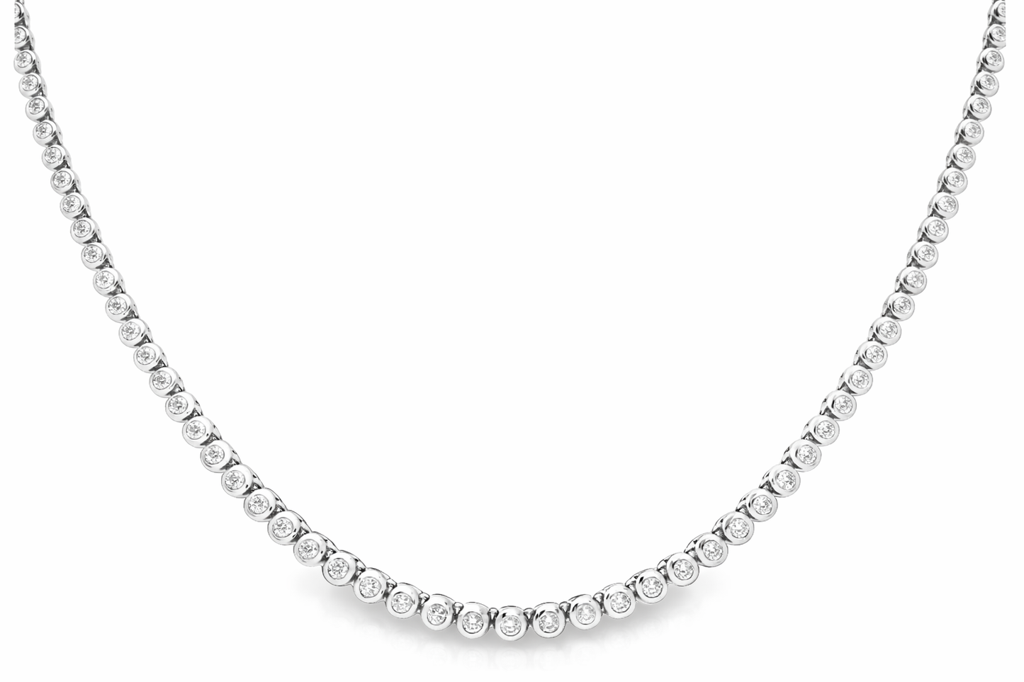 3.46CT Diamond Tennis Necklace 14k White Gold