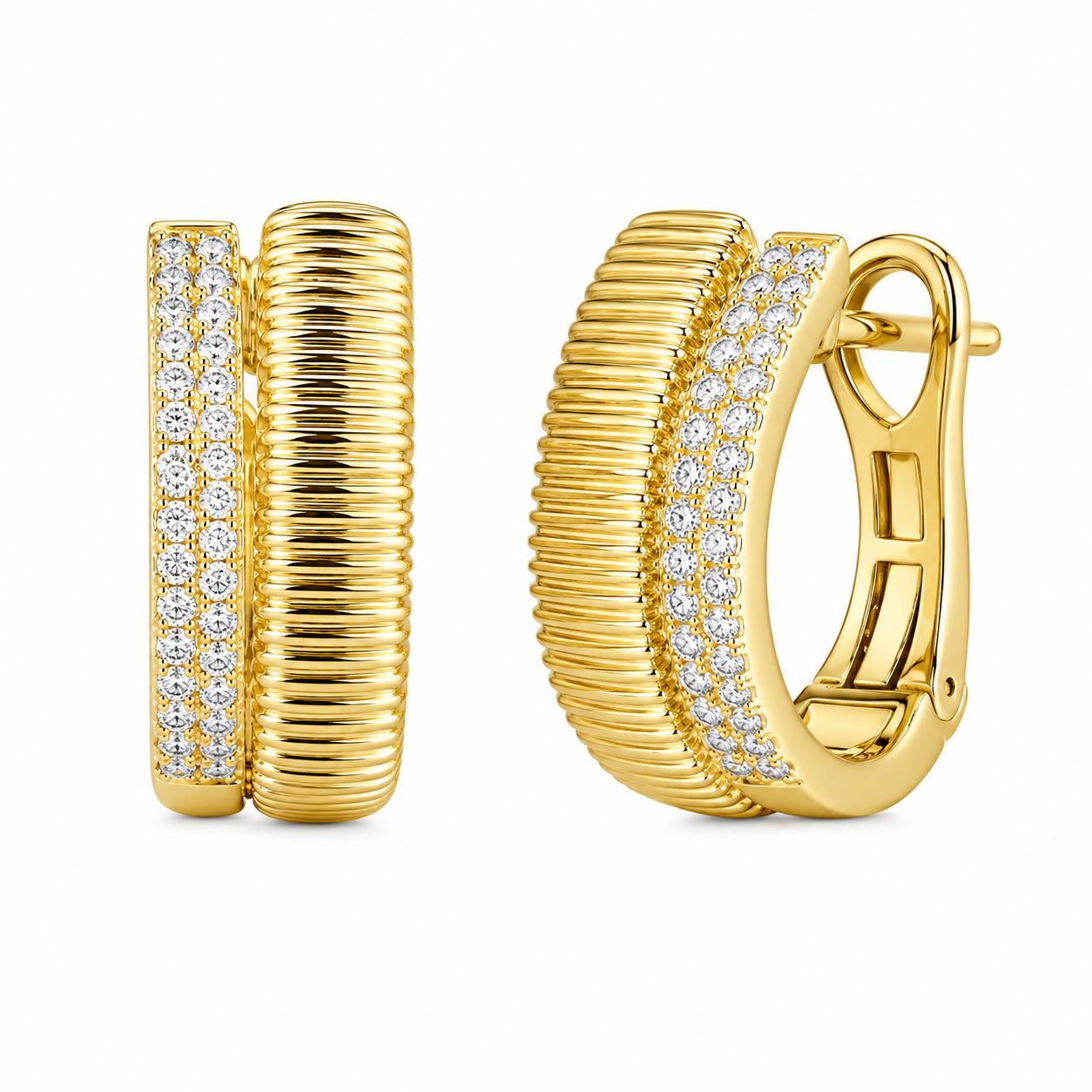 0.20CT Diamond Earrings 14K Yellow Gold