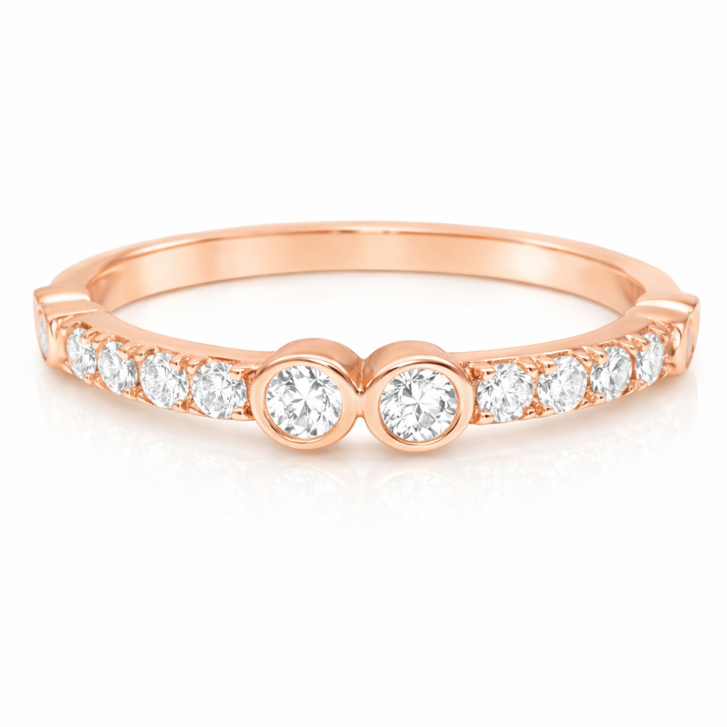 0.29CT Diamond Eternity Ring 18k Yellow Gold