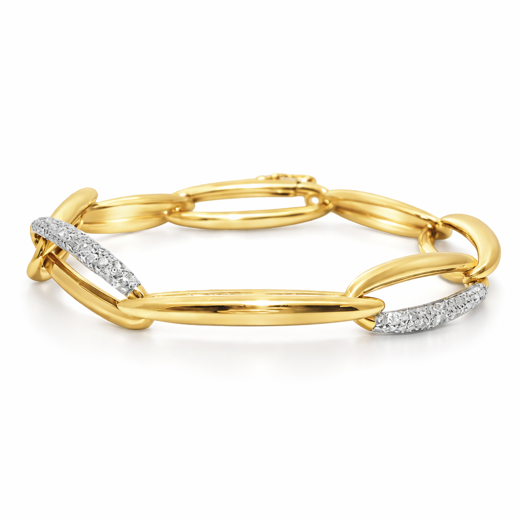 0.76CT Diamond 14k Yellow Gold Bracelet