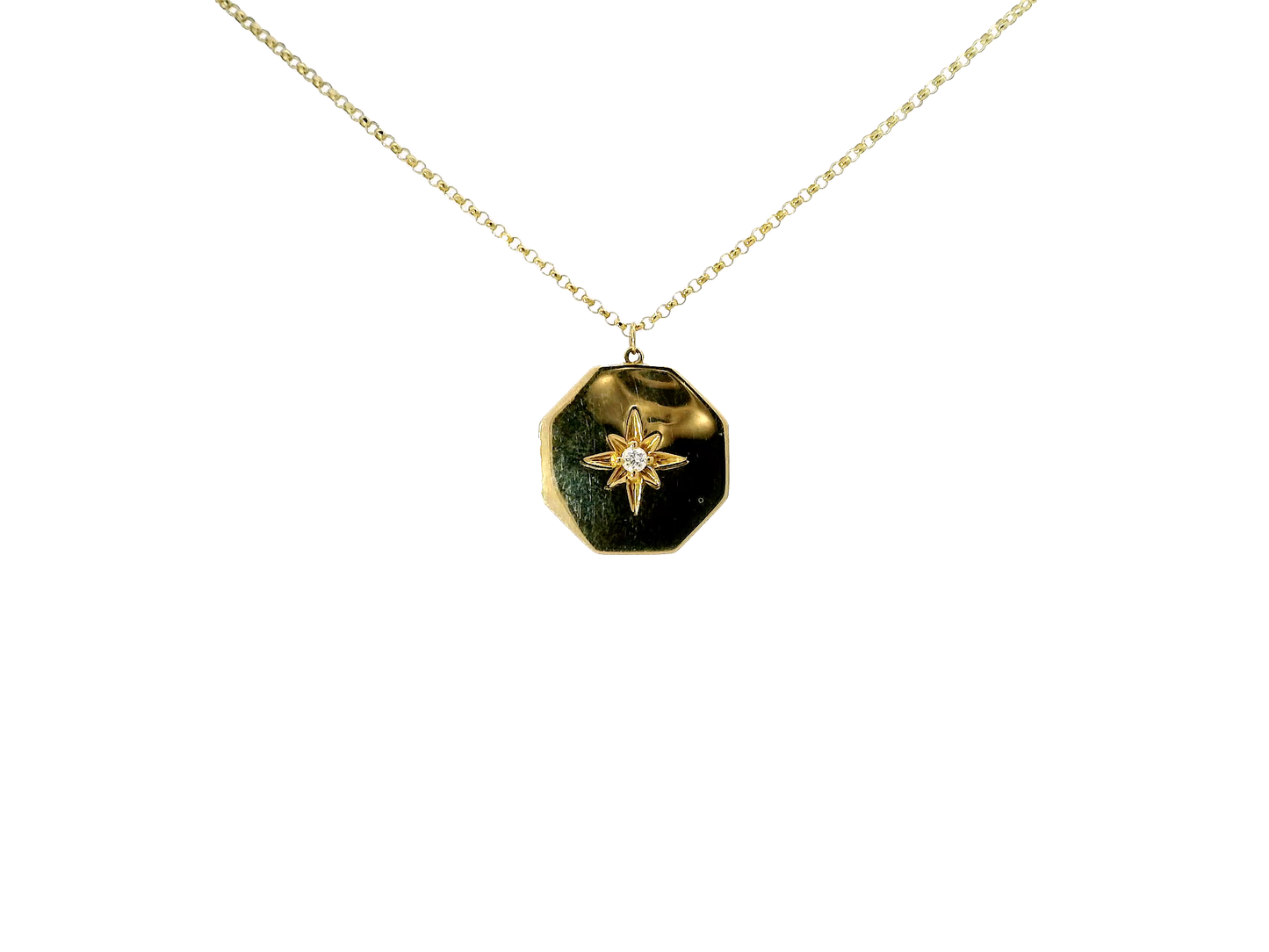 0.05CT Diamond Star Pendant 14K Yellow Gold