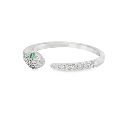 0.18CT Diamond Serpent Ring 18K White Gold