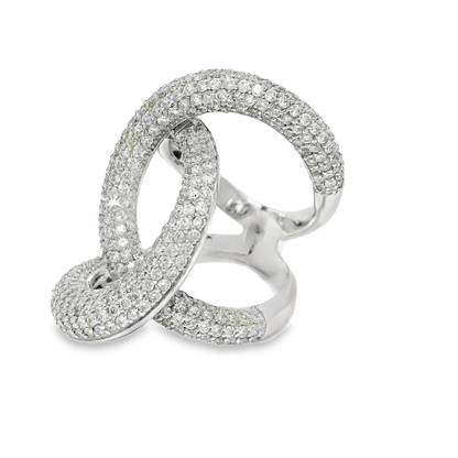 3.28CT Diamond Ring 18K White Gold