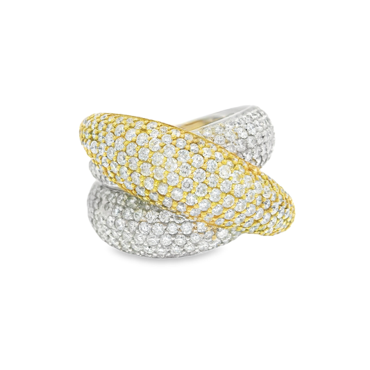 4.37CT Diamond Ring 14k Yellow And White Gold