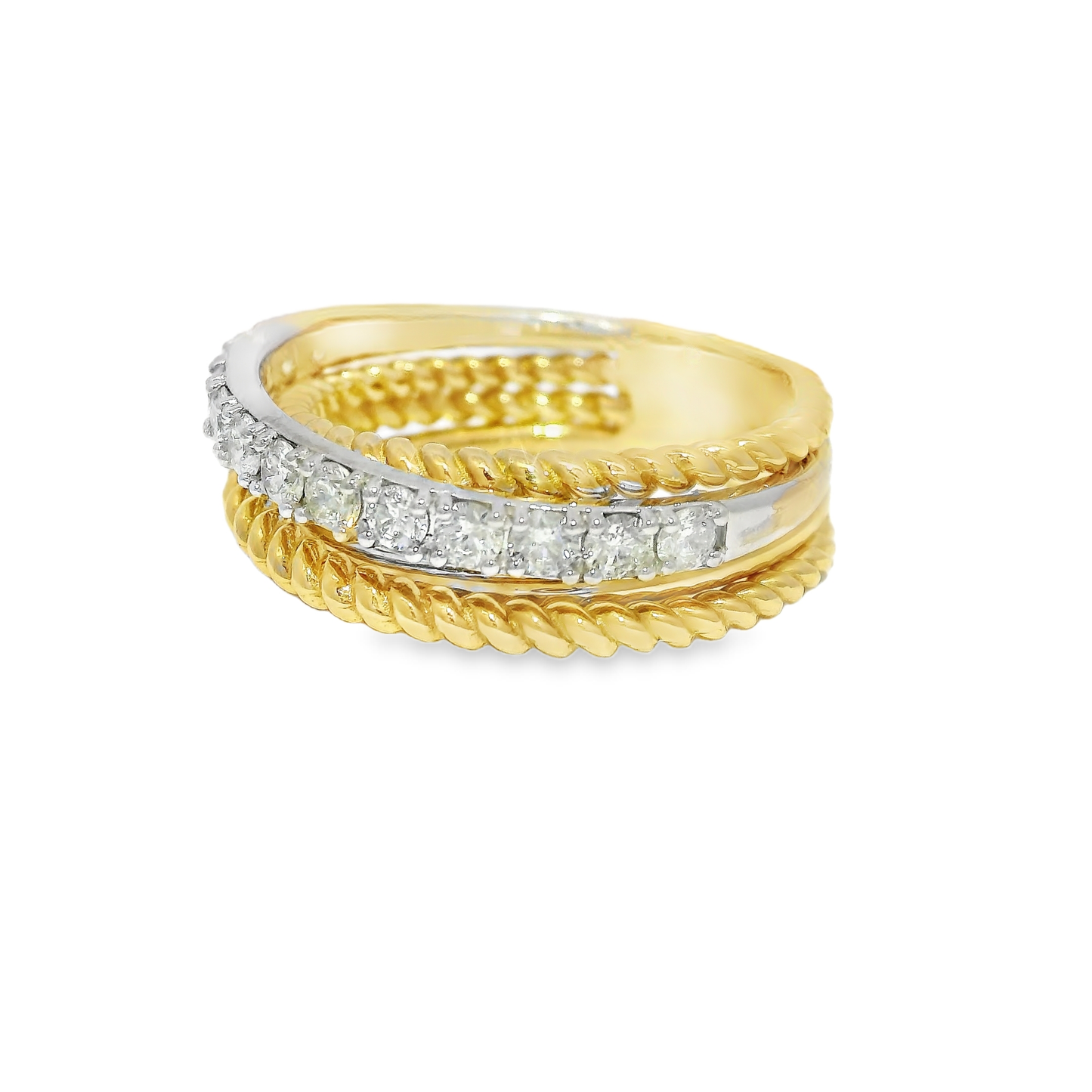 0.59CT Diamond Ring 14K White and Gold