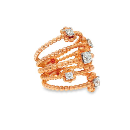 0.90CT Diamond Ring 18K Rose Gold