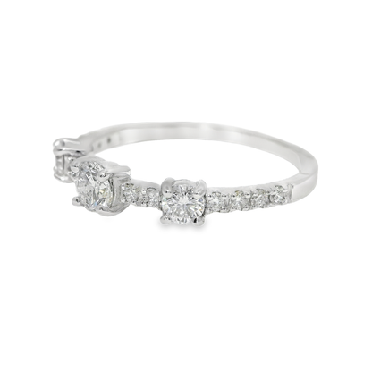 0.56CT Diamond Ring 18K White Gold