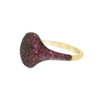 0.89CT Round Ruby  Ring 14k Yellow Gold