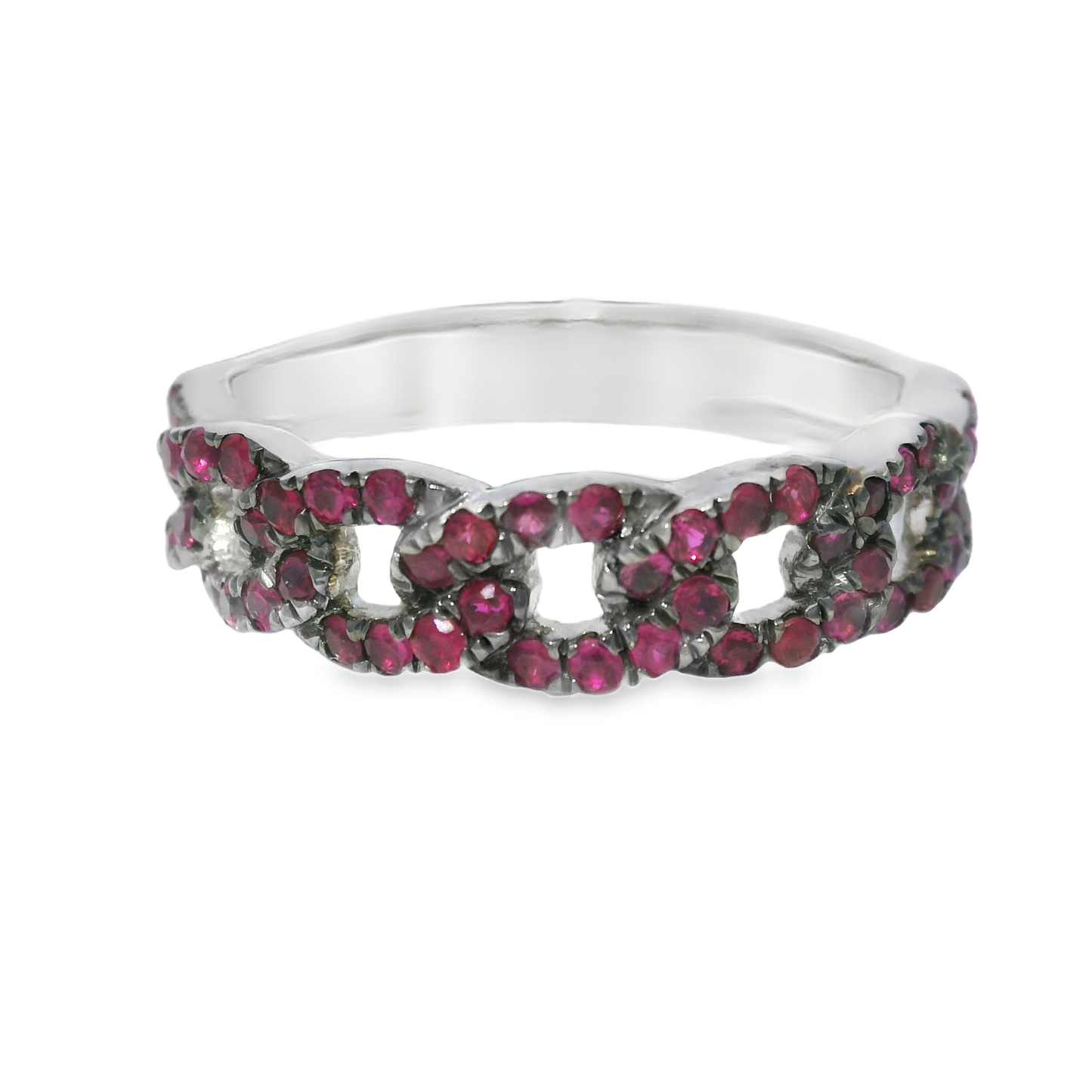 0.55CT Pink Sapphire Ring 14k White Gold