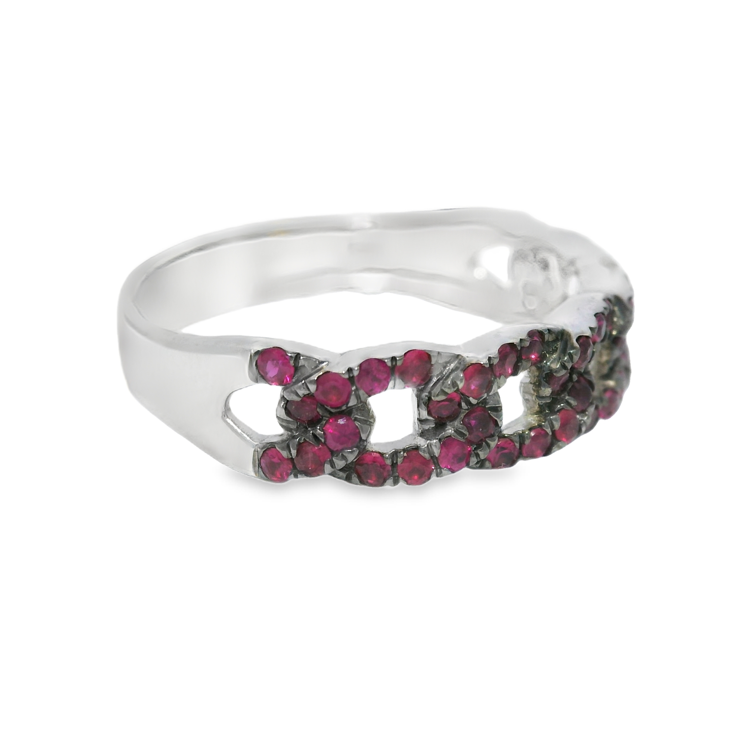 0.55CT Pink Sapphire Ring 14k White Gold