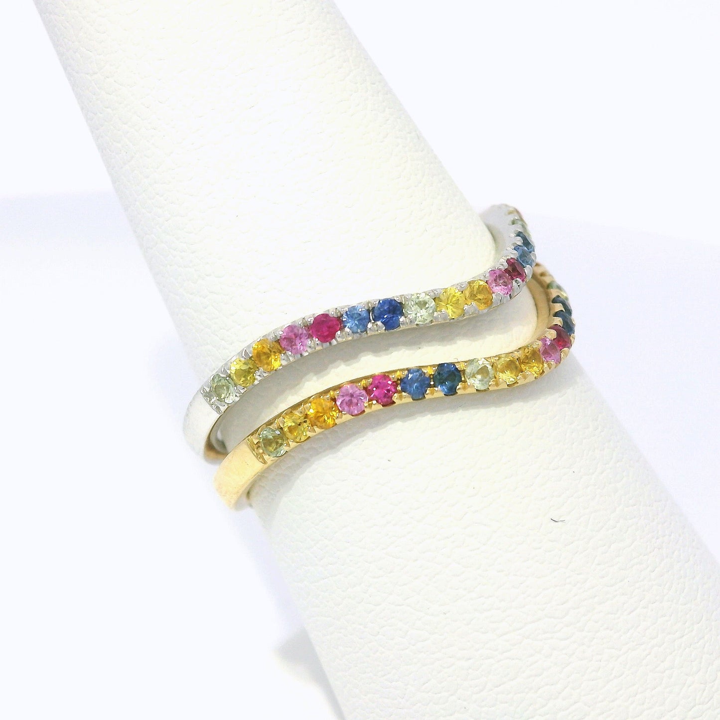 0.35CT Mixed Sapphire 14k Yellow Gold Ring