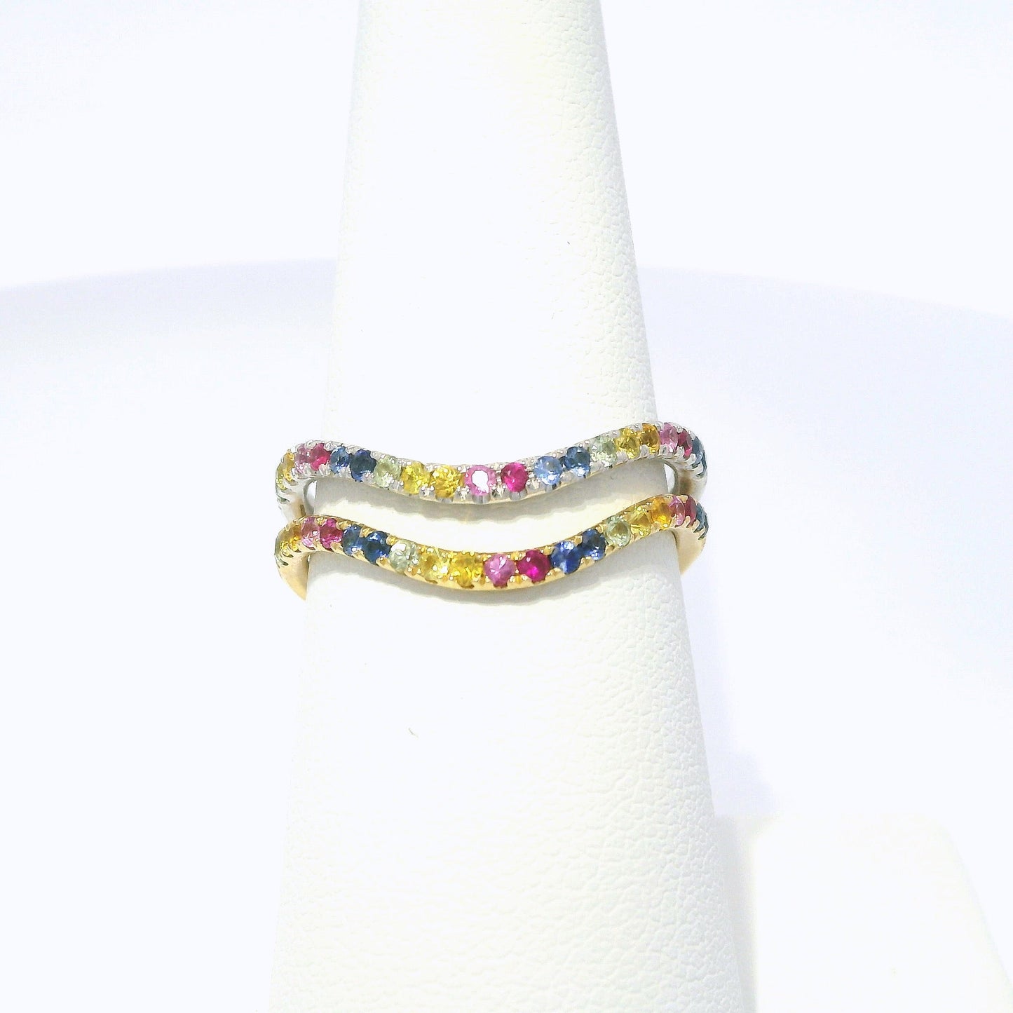 0.35CT Mixed Sapphire 14k Yellow Gold Ring