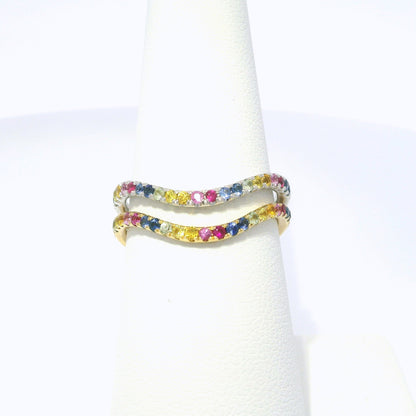 0.35CT Mixed Sapphire 14k Yellow Gold Ring