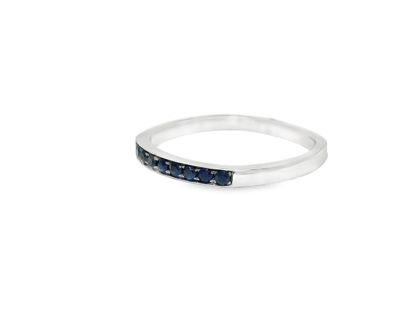 0.16CT Blue Sapphire 14k White Gold Ring