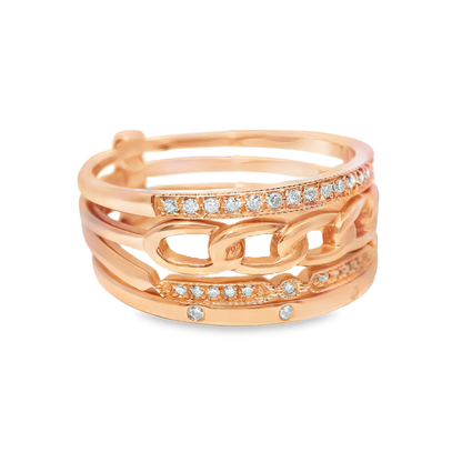 0.17CT Diamond Ring 14k Rose Gold