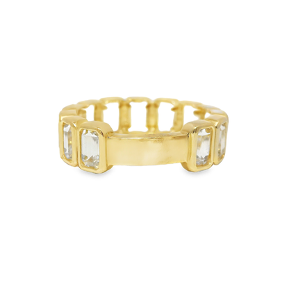 4.00CT White Topaz 14k Yellow Gold
