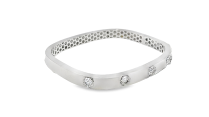 0.70CT Diamond Bangle 18k White Gold