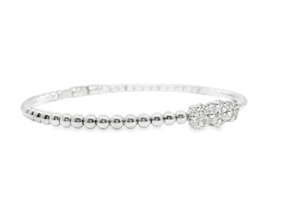 0.85CT Diamond Bangle 18k White Gold
