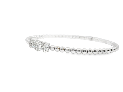 0.85CT Diamond Bangle 18k White Gold