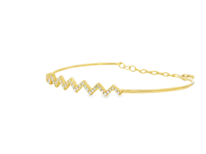 0.15CT Diamond Bangle 18k Yellow Gold
