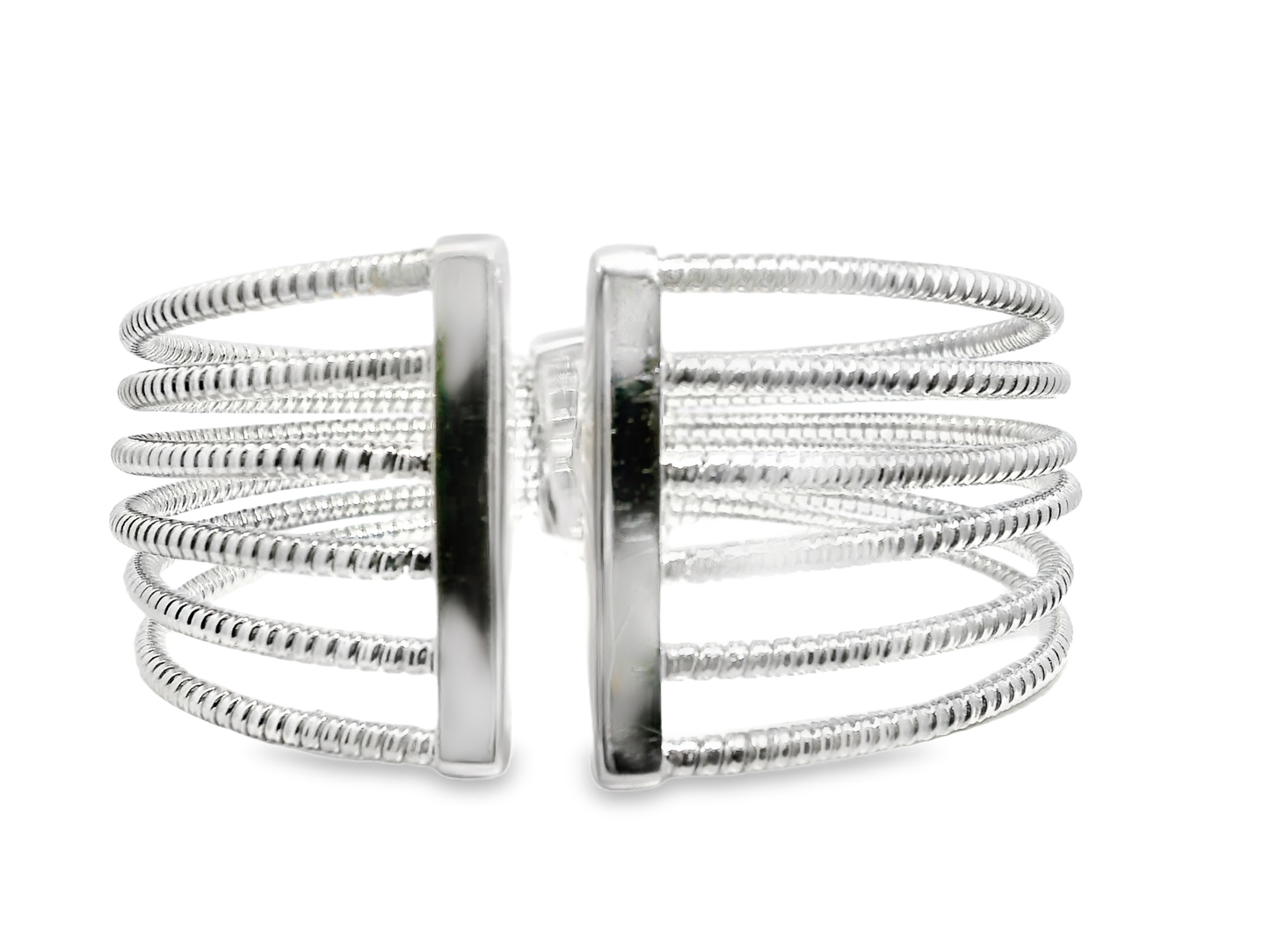 0.89CT Diamond Bangle 14k White Gold