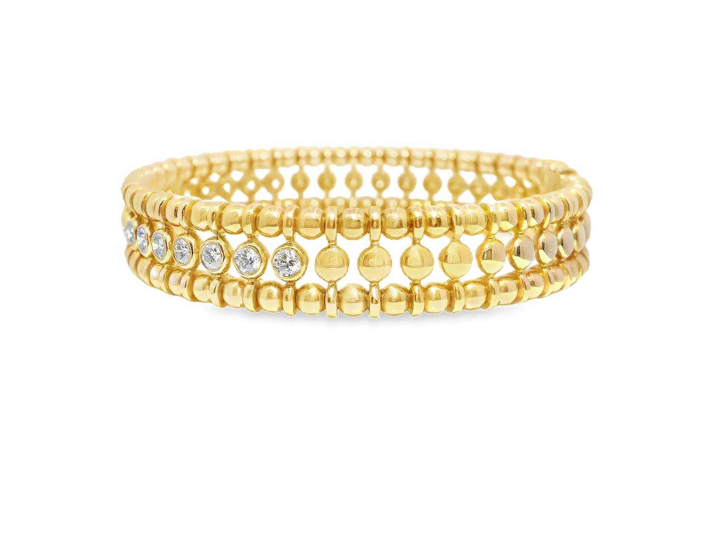 1.16CT Bezel Diamond Bangle 18k White Gold