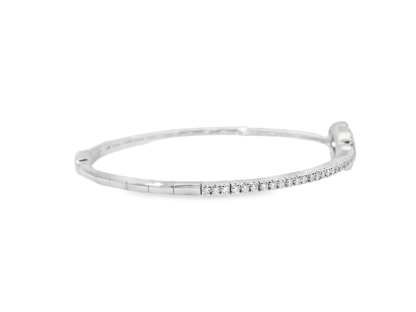 0.92CT Diamond Bangle 18k White Gold